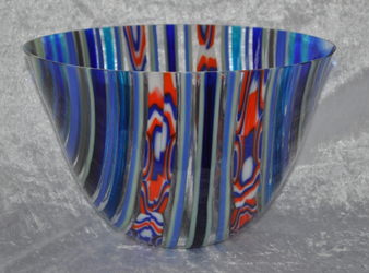 Skåle - Blå skål med mønster - Ø 25 cm