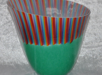 Skåle - Grøn skål med regbuekant - Ø 20 cm